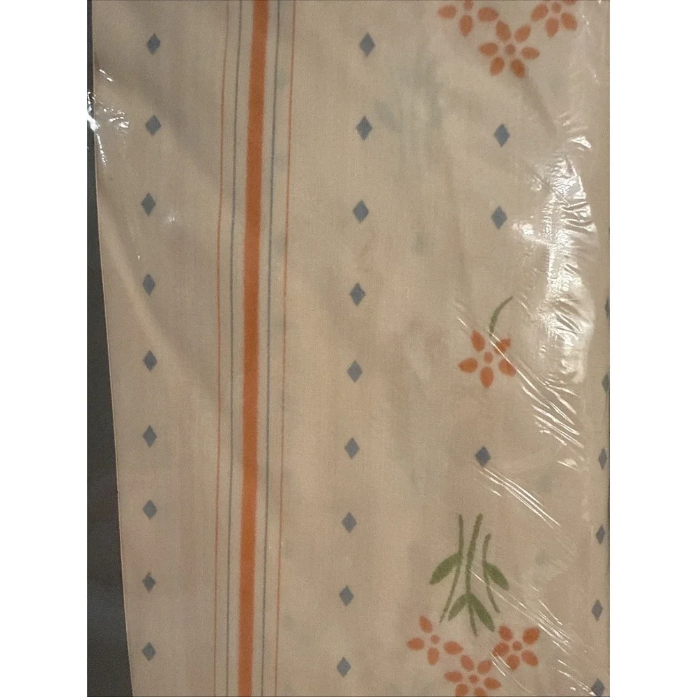 VTG Fieldcrest No-iron Percale TWIN Fitted Sheet Peach Michelle Cottage Core NOS